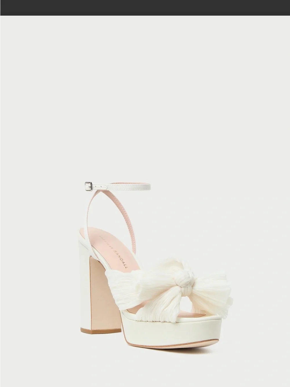 Loeffler Randall Natalia Pearl Platform Bow Heel Sandals Ivory Bridal Wedding